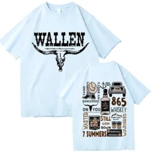 Country Music Morgan Wallen T Shirt SKy Blue Unisex