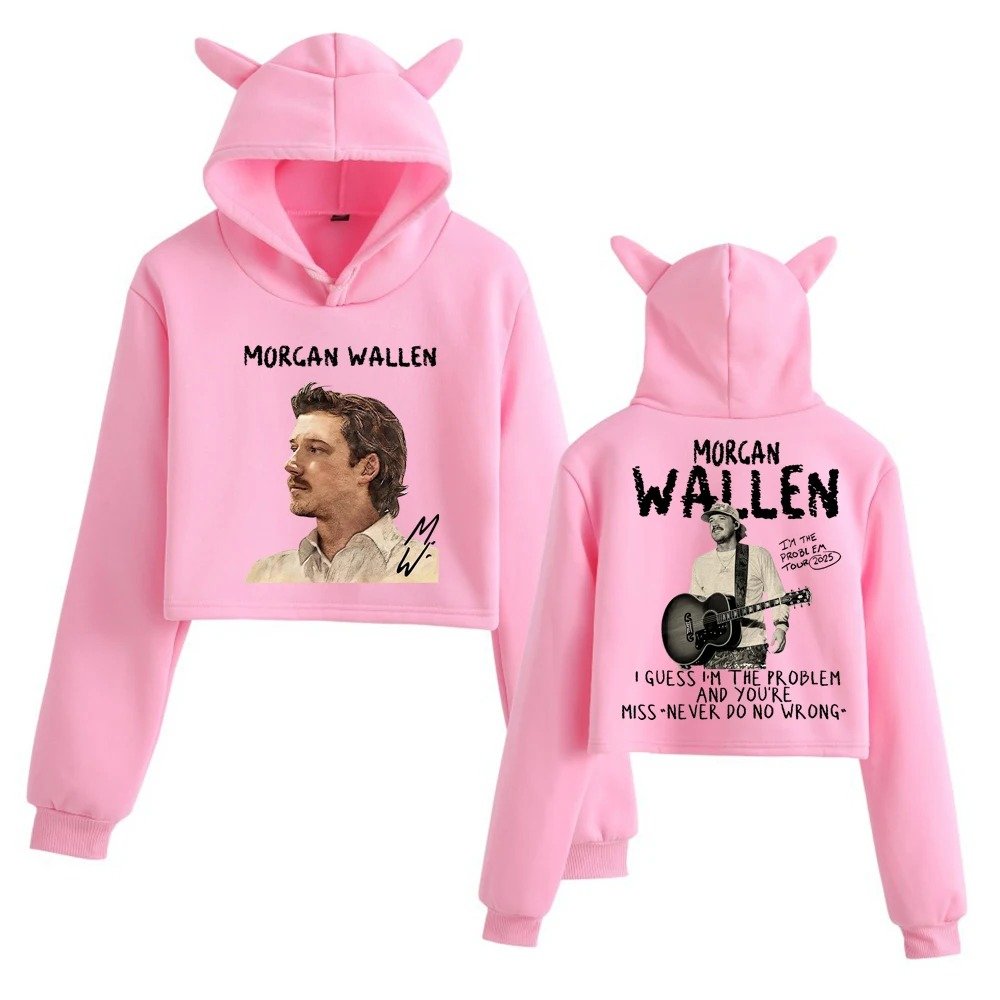 Morgan Wallen Cat Ears Sweatshirt Girls 1 morgan wallen cat ears sweatshirt girls pink