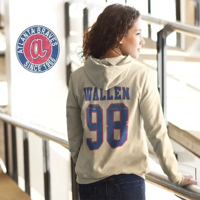 Morgan Wallen Braves Hoodie 98 Unisex 1 Morgan Wallen Braves hoodie 98 Sand